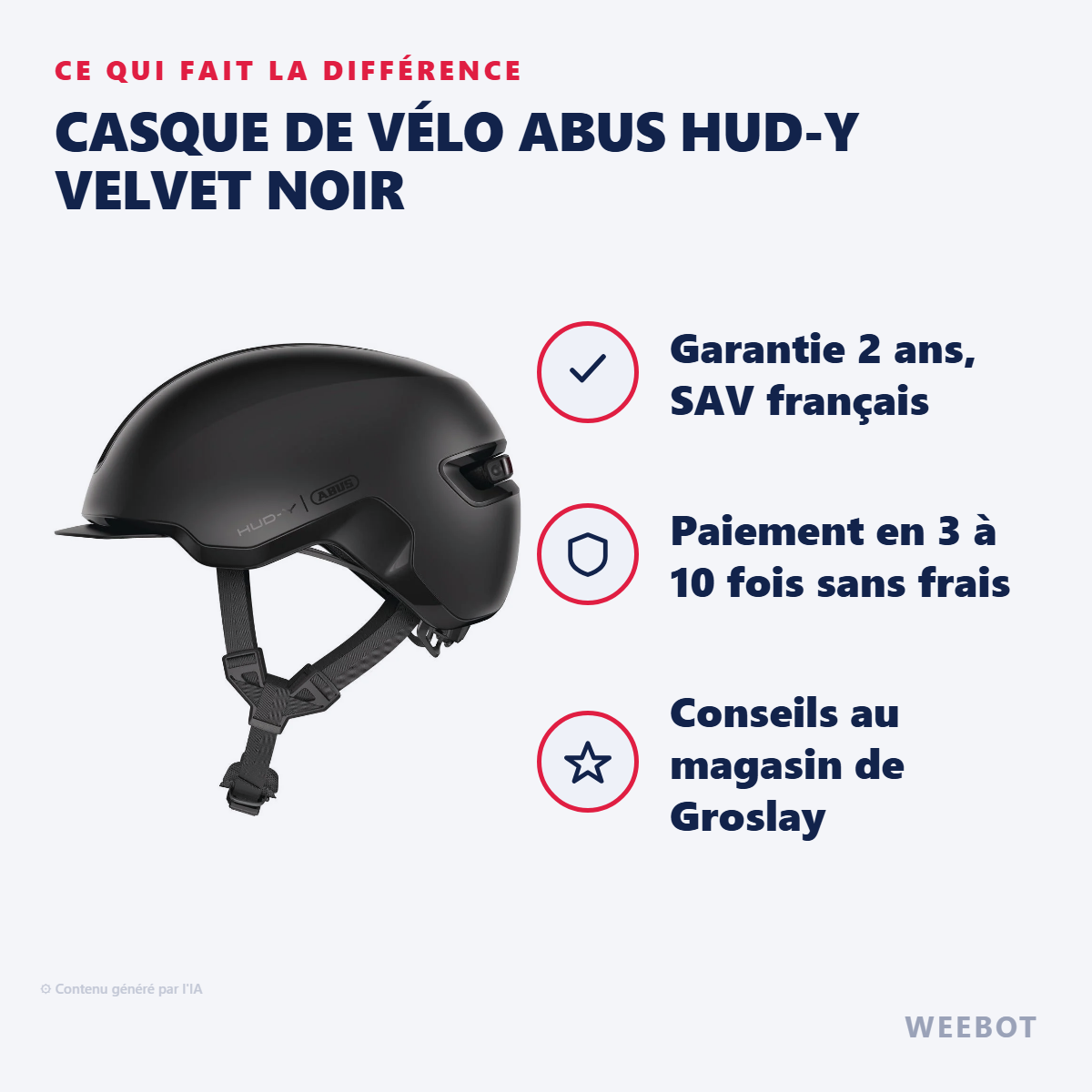 Casque de vélo ABUS HUD-Y Velvet Noir : les points forts