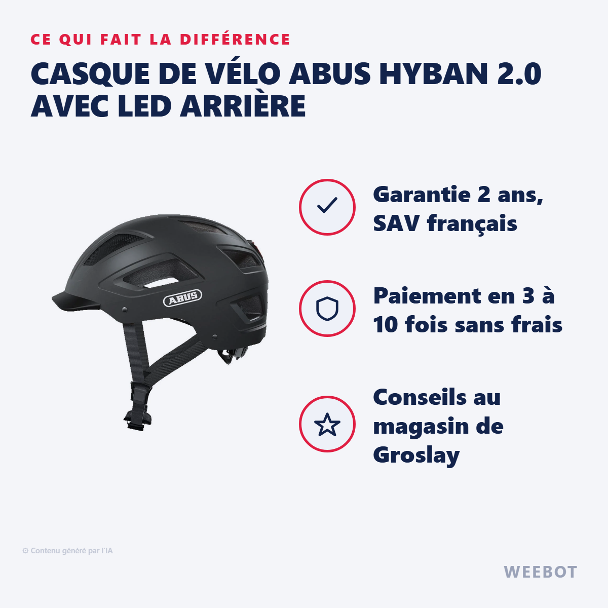 Casque de vélo ABUS Hyban 2.0 avec LED Arrière : les points forts