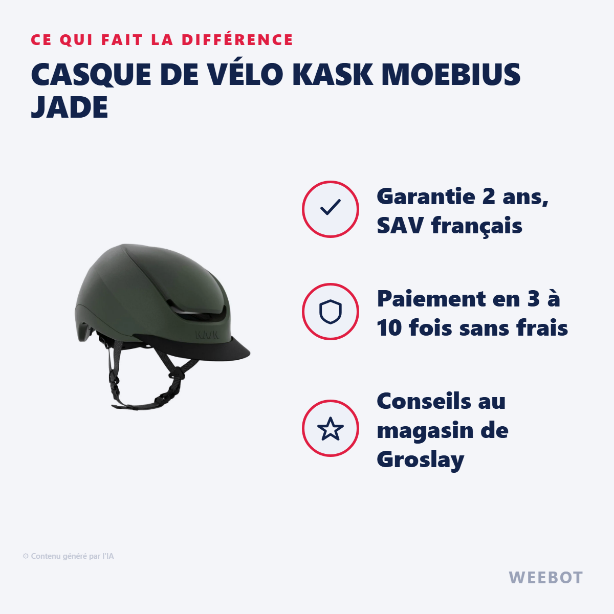 Casque de Vélo Kask MOEBIUS Jade : les points forts