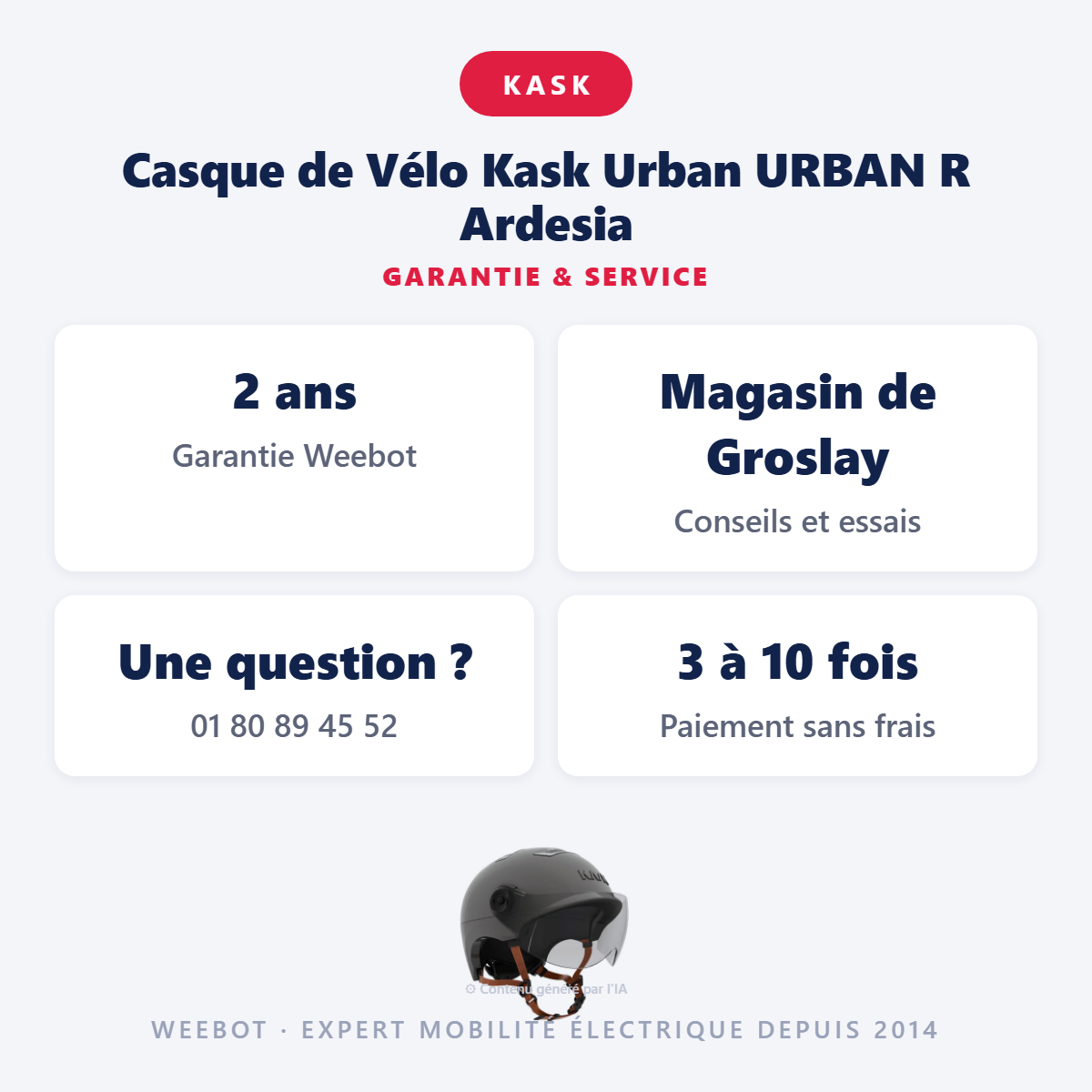 Casque de Vélo Kask Urban URBAN R Ardesia : garantie 2 ans et service après-vente