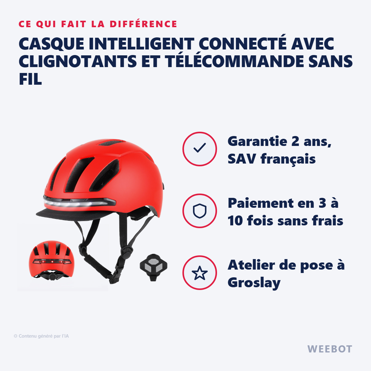 Casque Intelligent Connecté avec Clignotants et Télécommande sans Fil : les points forts