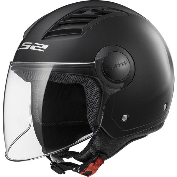 Casque Moto Jet LS2 Airflow Matt Black Visière Longue - Weebot