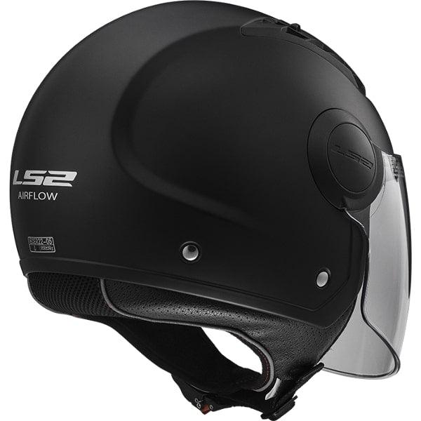 Casque Moto Jet LS2 Airflow Matt Black Visière Longue - Weebot