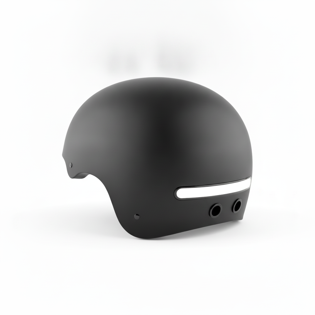 Casque Noir avec LED, vue 3
