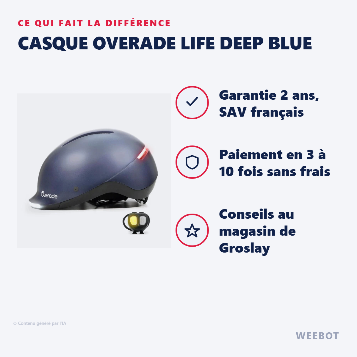 Casque OVERADE LIFE Deep Blue : les points forts