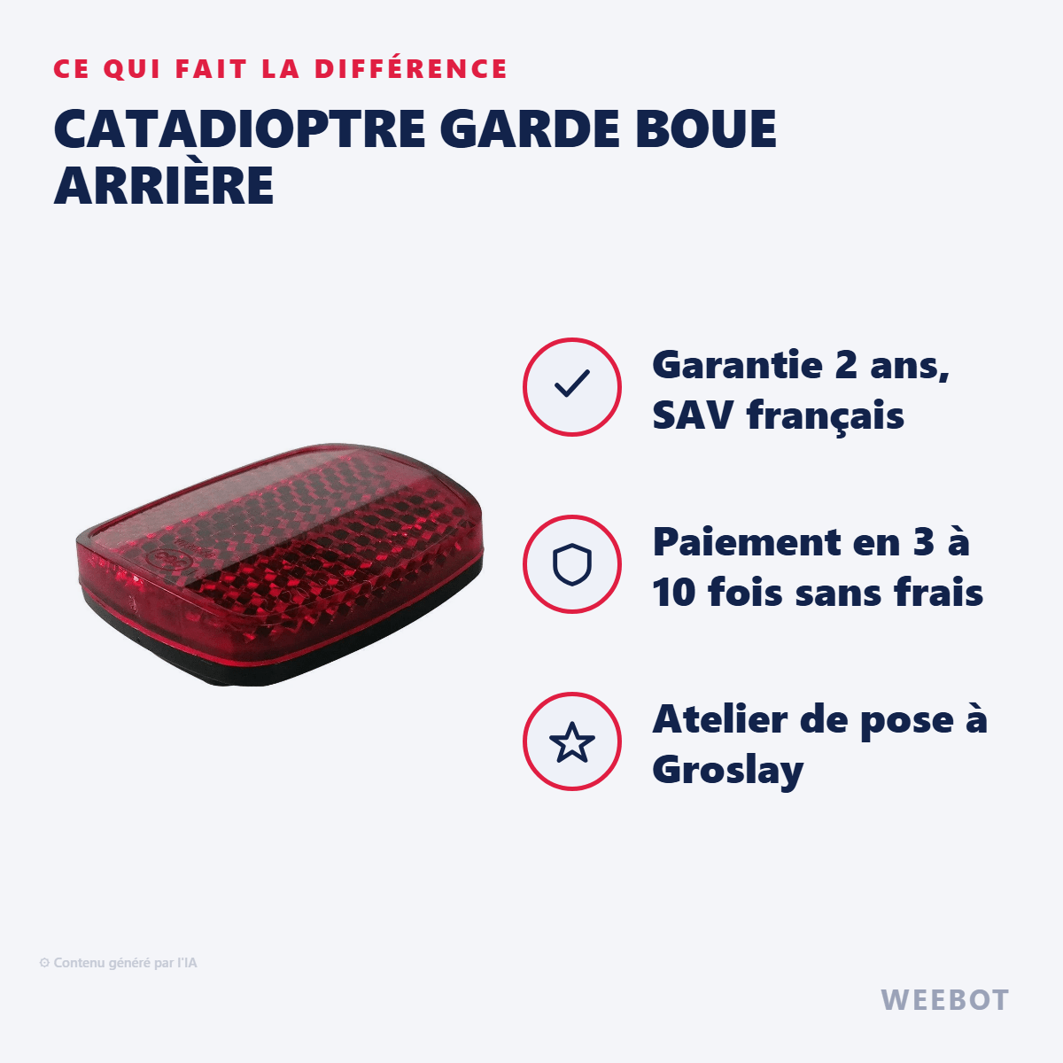 Catadioptre Garde Boue Arrière Pour Trottinette Électrique Wispeed T855 - Weebot