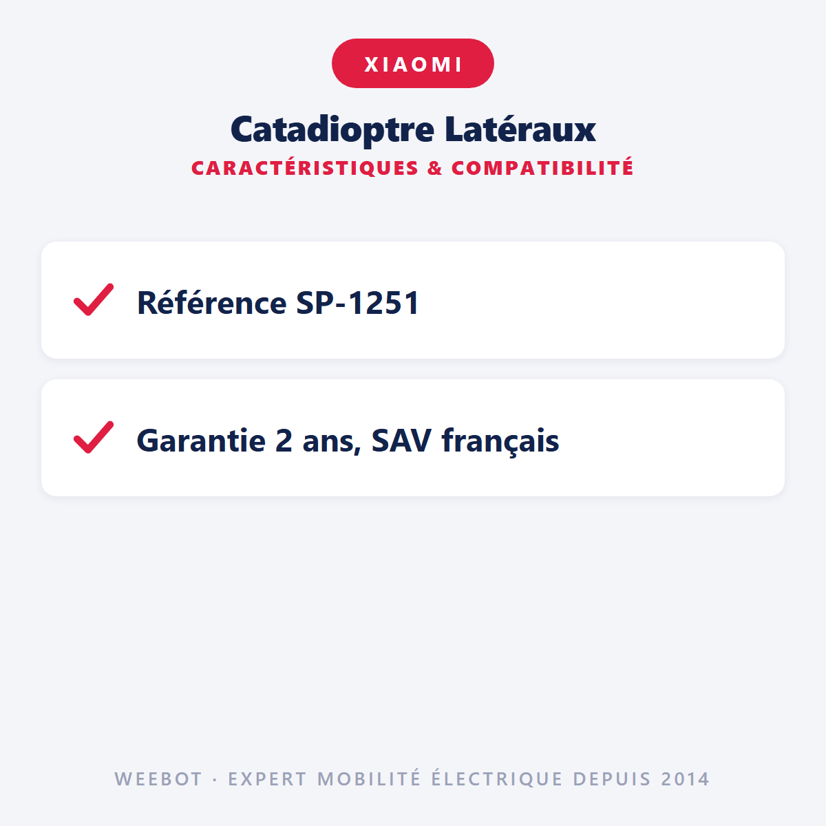 Catadioptre Latéraux Pour Trottinette Électrique Xiaomi Mi4 Lite - Weebot