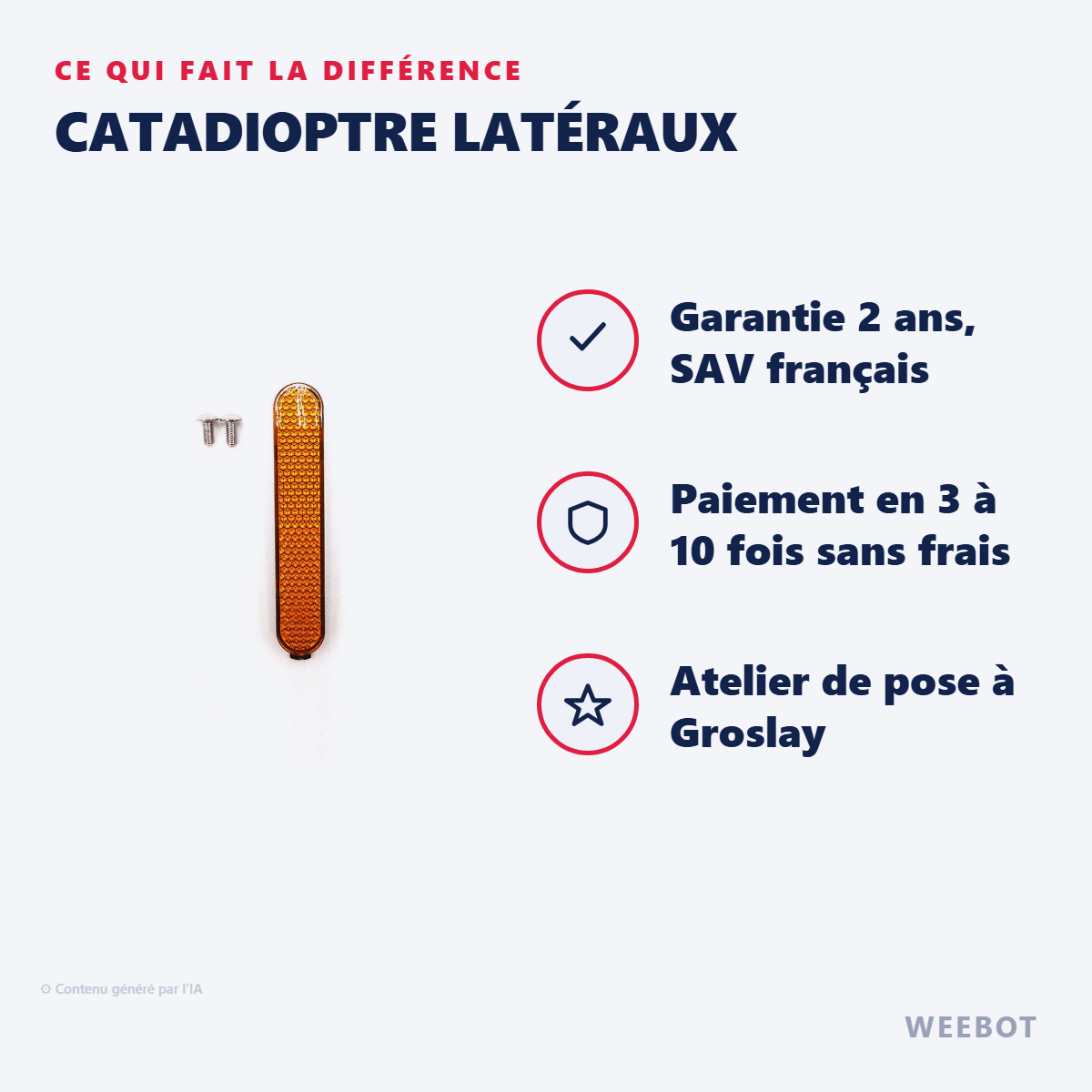 Catadioptre Latéraux Pour Trottinette Électrique Xiaomi Mi4 Lite - Weebot