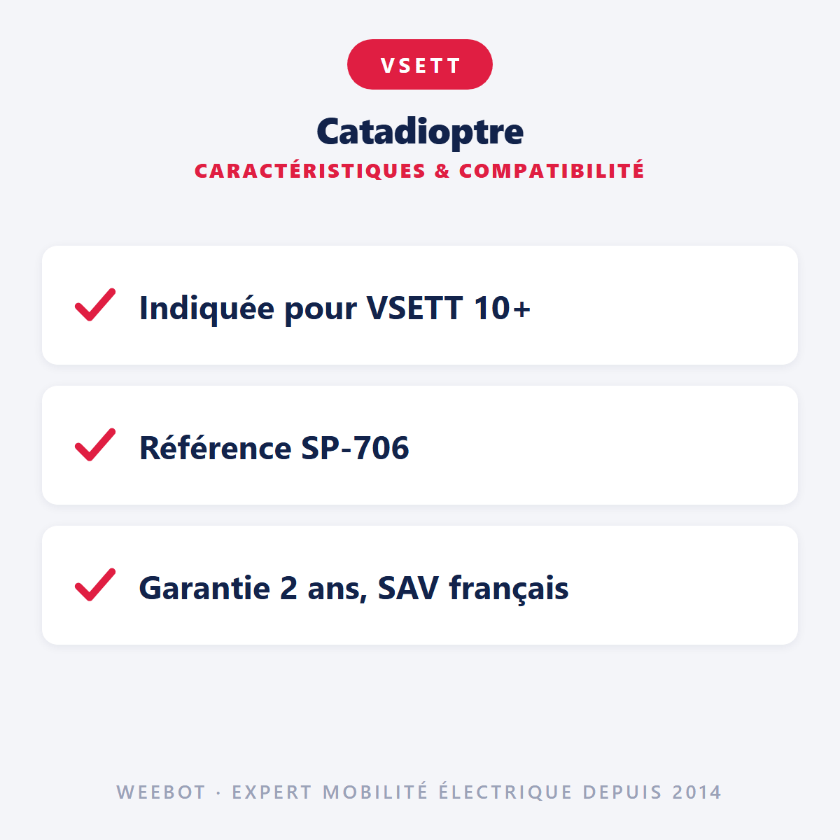 Catadioptre Pour Trottinette Électrique Vsett 10+ - Weebot