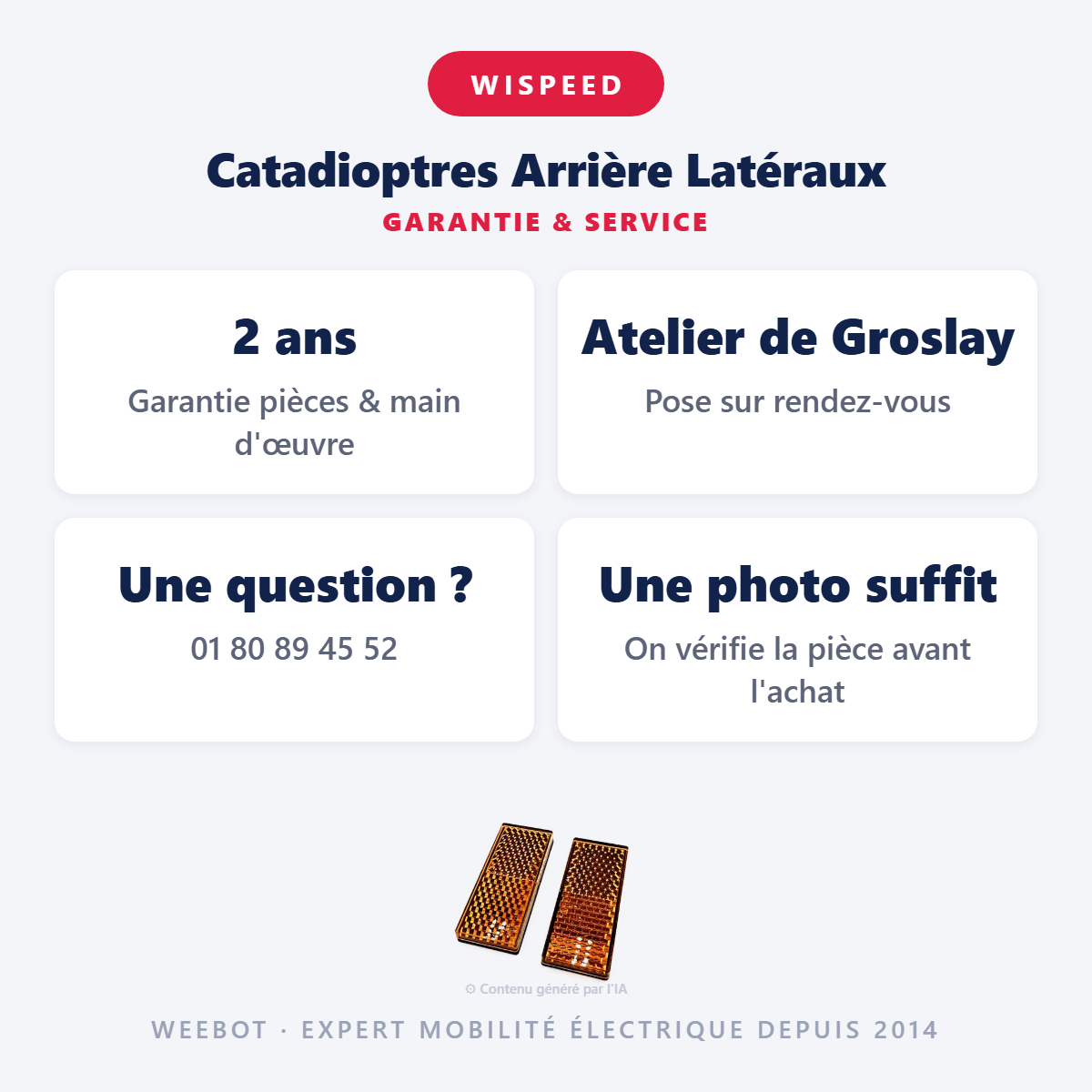 Catadioptres Arrière Latéraux Pour Trottinette Électrique Wispeed T855 (x2) - Weebot