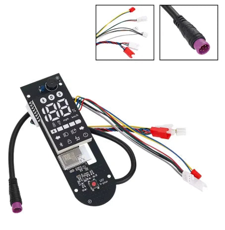 Carte d'affichage dashboard Bluetooth pour trottinette électrique avec son câblage de connexion