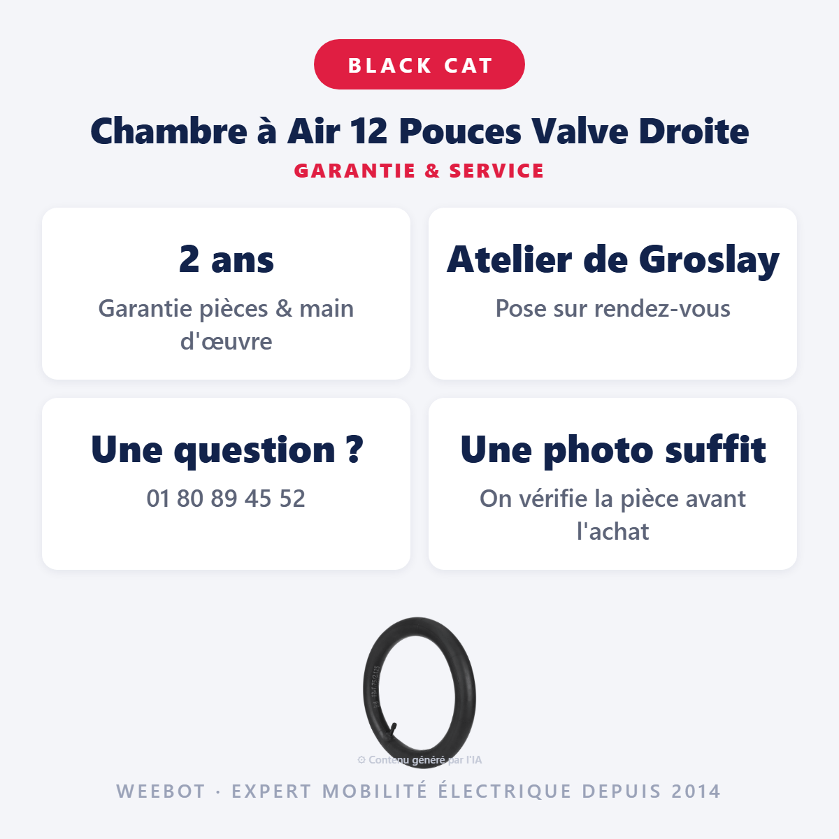Chambre à Air 12 Pouces Valve Droite : garantie 2 ans et service après-vente