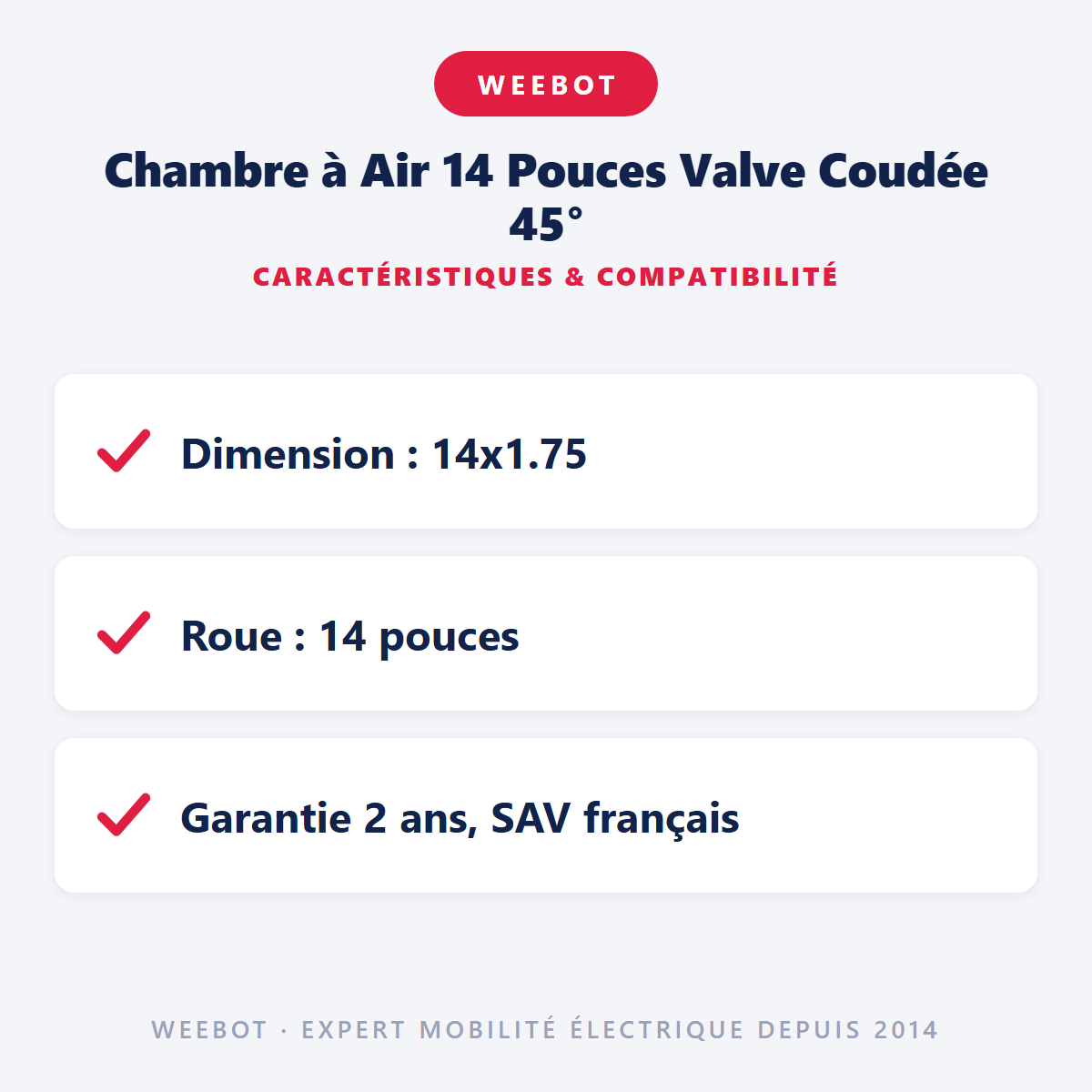 Chambre à Air 14 Pouces Valve Coudée 45° : caractéristiques et compatibilité