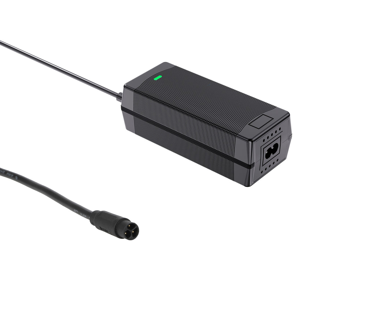 Chargeur noir 36V 2A avec connecteur Junlei et voyant LED