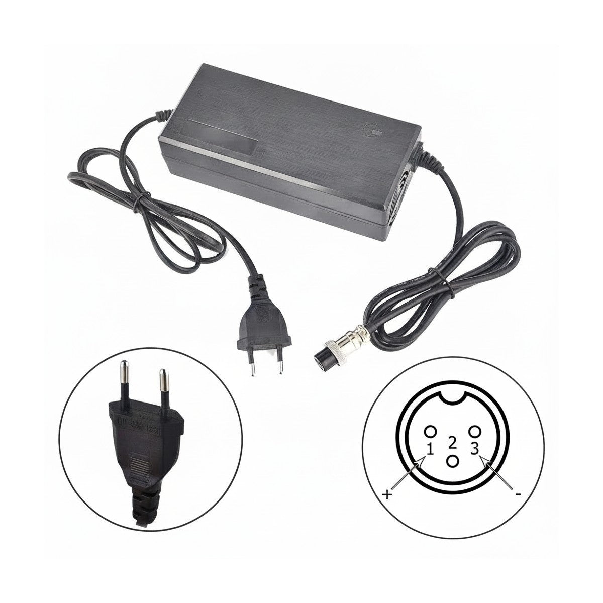 chargeur 2ah trottinette électrique batterie 72v connecteur gx16-3