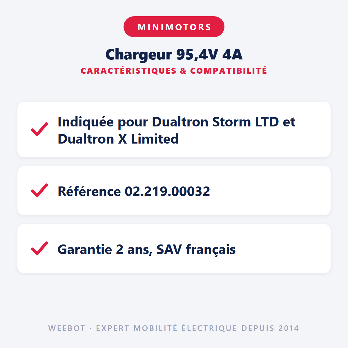 Chargeur 95,4V 4A : caractéristiques et compatibilité