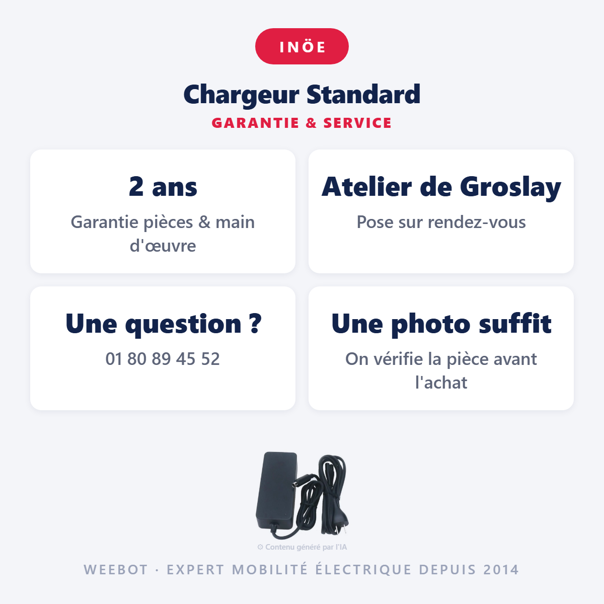 Chargeur Standard : garantie 2 ans et service après-vente