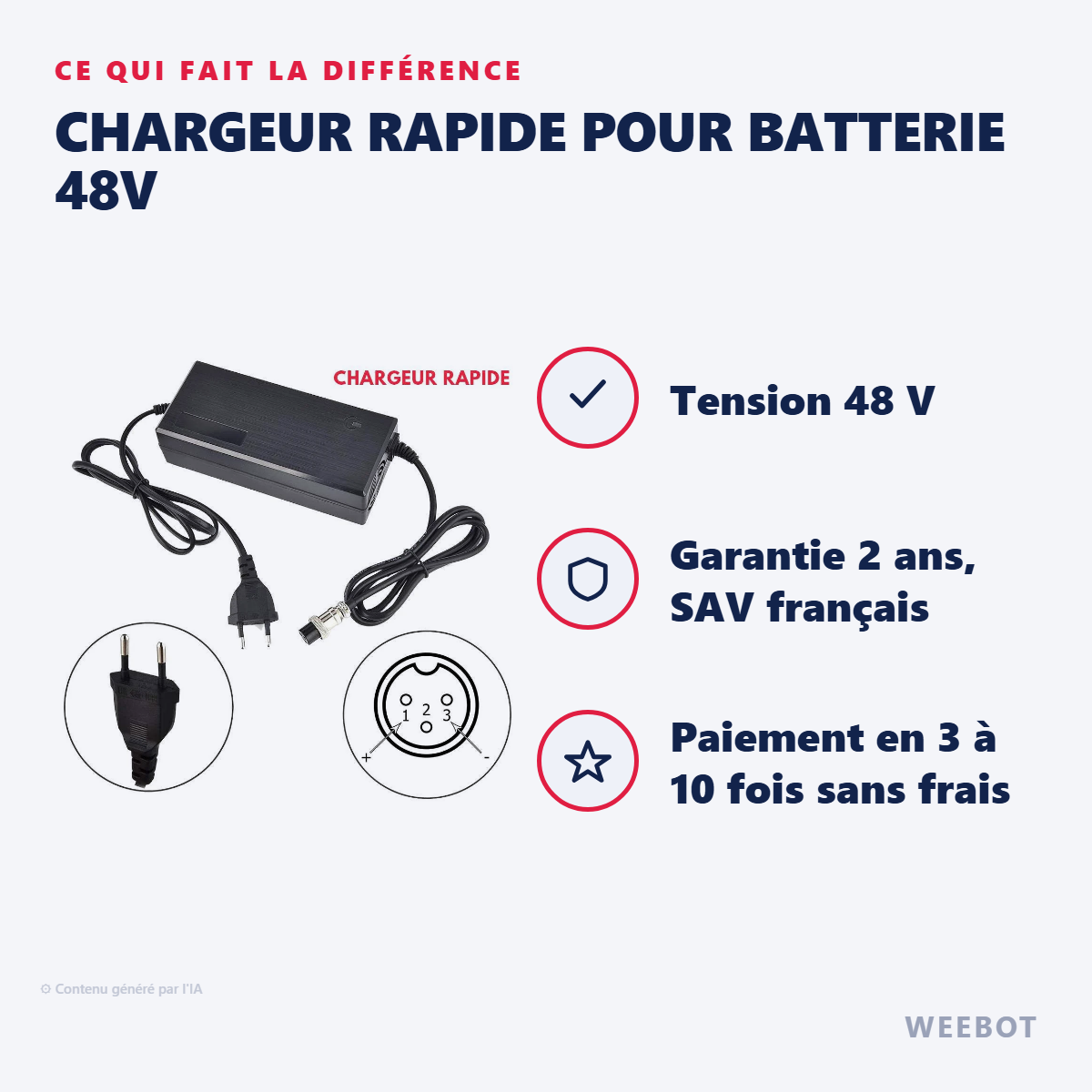 Chargeur rapide pour batterie 48V : les points forts