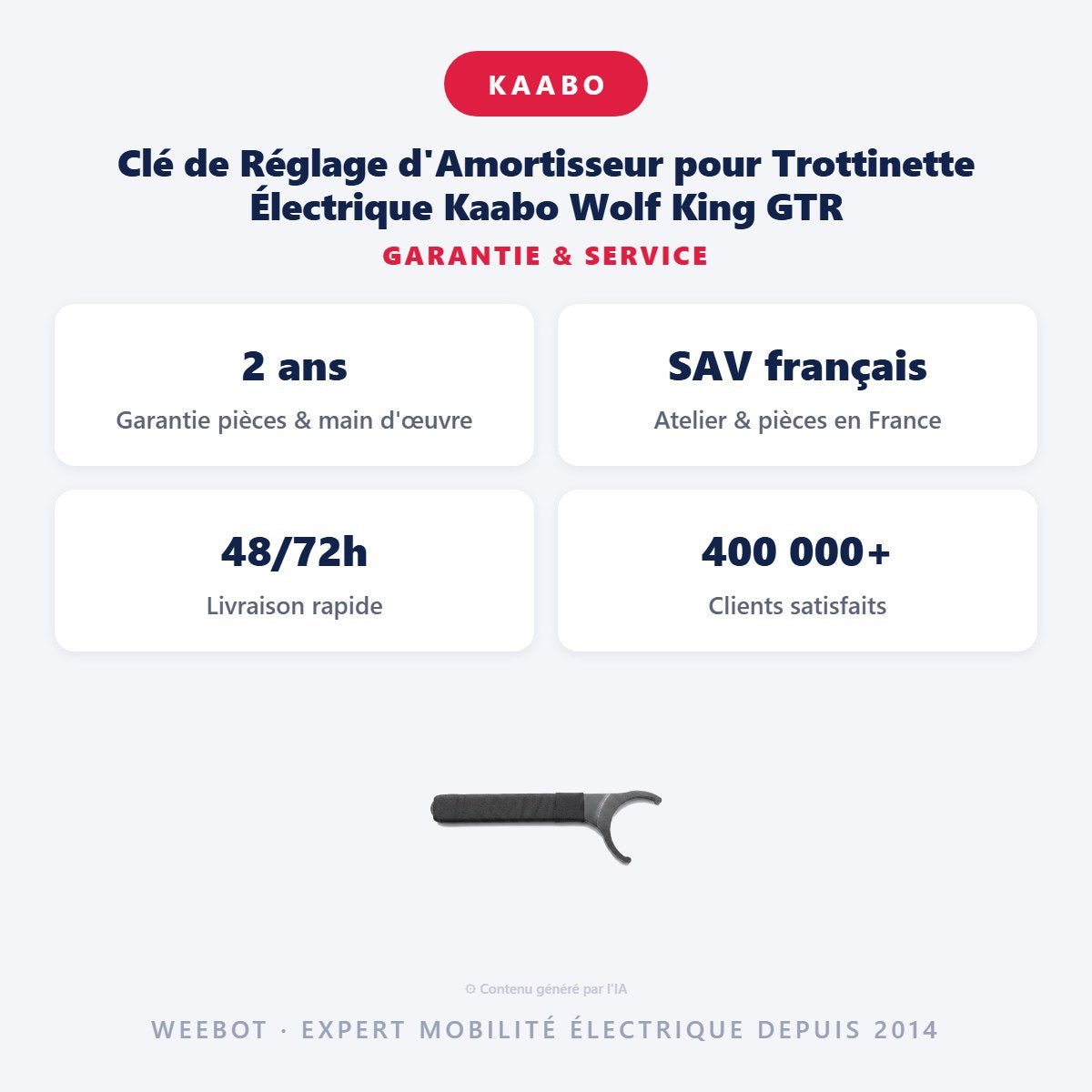 Clé de Réglage d'Amortisseur pour Trottinette Électrique Kaabo Wolf King GTR - Weebot