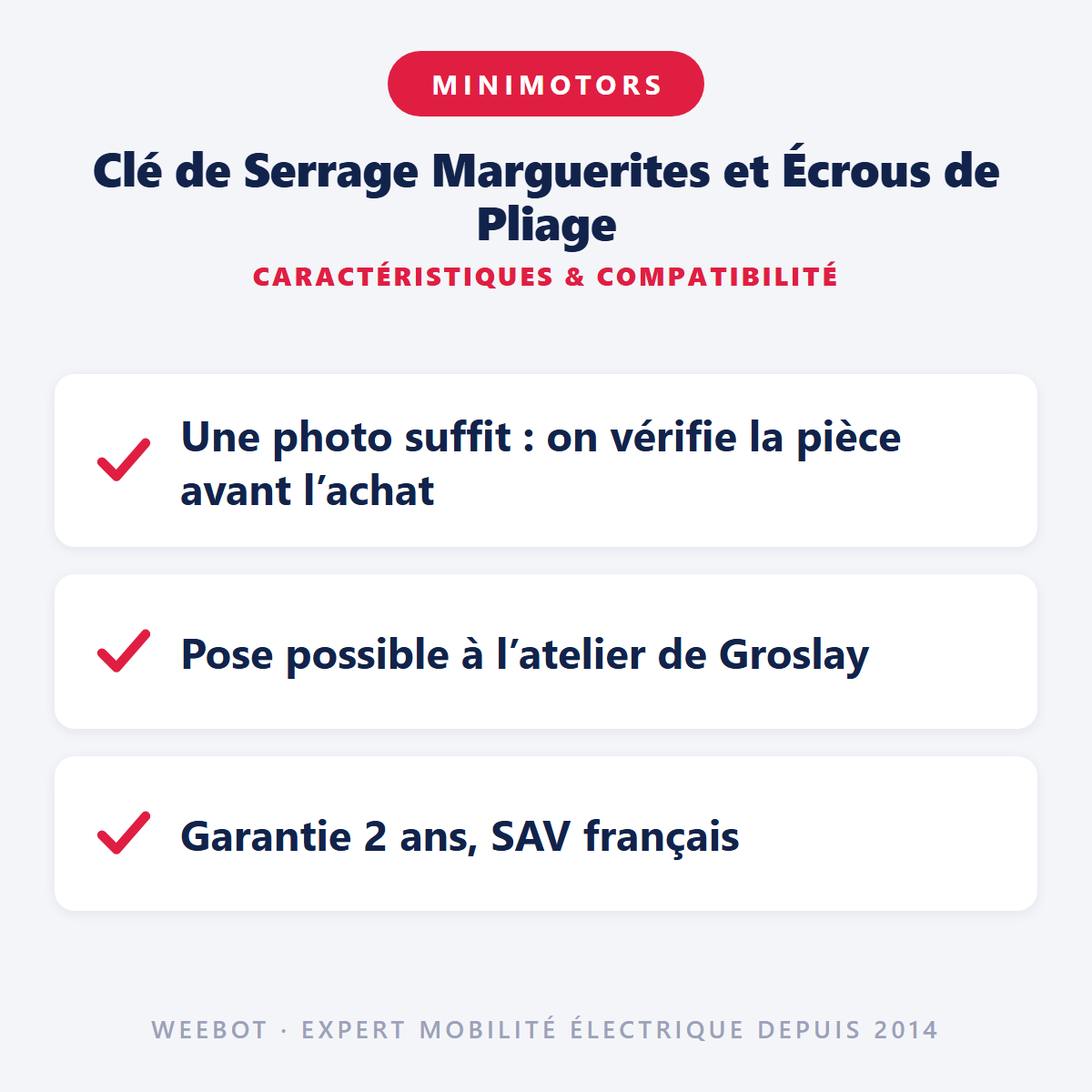 Clé de Serrage Marguerites et Écrous de Pliage : caractéristiques et compatibilité