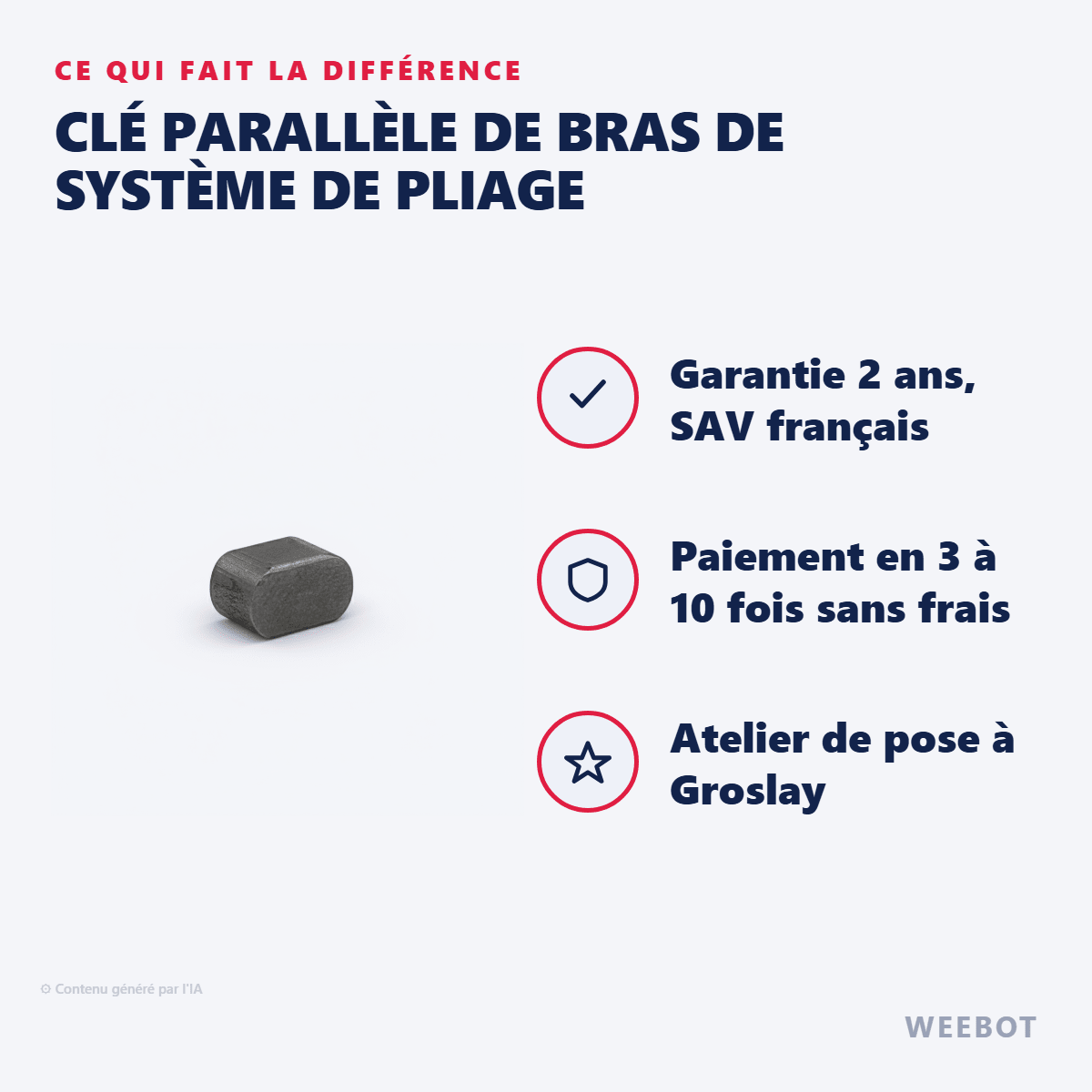 Clé Parallèle de Bras de Système de Pliage pour Trottinette Électrique Dualtron X, X2 et X2 UP - Weebot