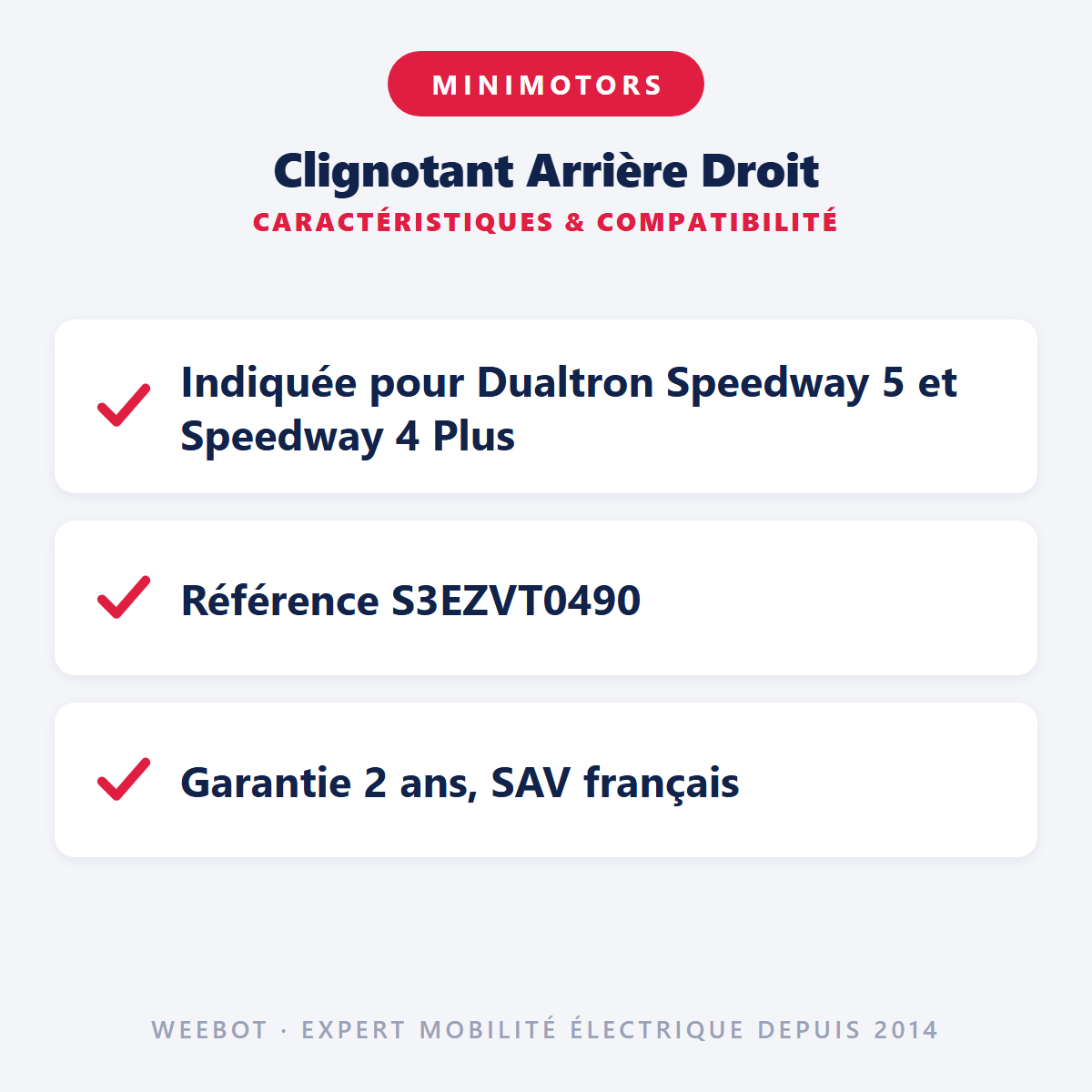 Clignotant Arrière Droit : caractéristiques et compatibilité