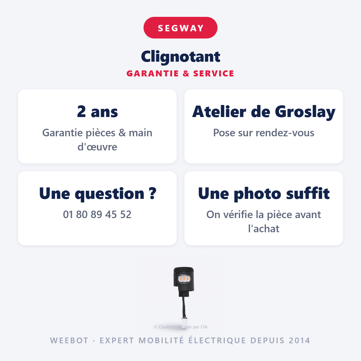 Clignotant Pour Trottinette Électrique Segway Zt3 Pro - Weebot