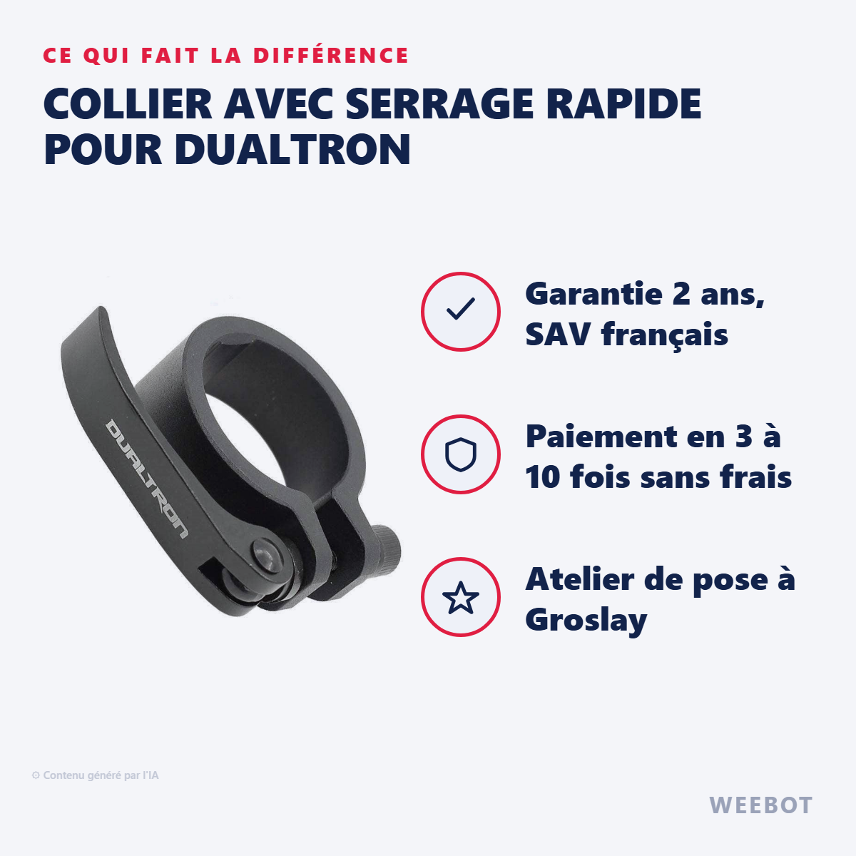 Collier avec Serrage Rapide pour Dualtron : les points forts
