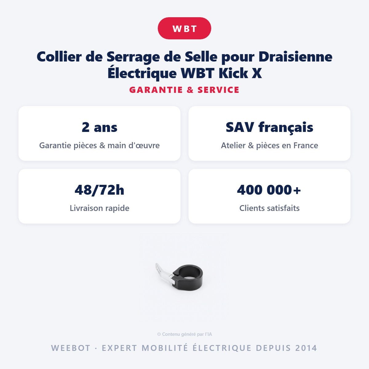 Collier de Serrage de Selle pour Draisienne Électrique WBT Kick X - Weebot