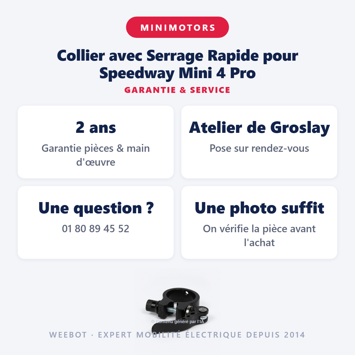 Collier avec Serrage Rapide pour Speedway Mini 4 Pro : garantie 2 ans et service après-vente