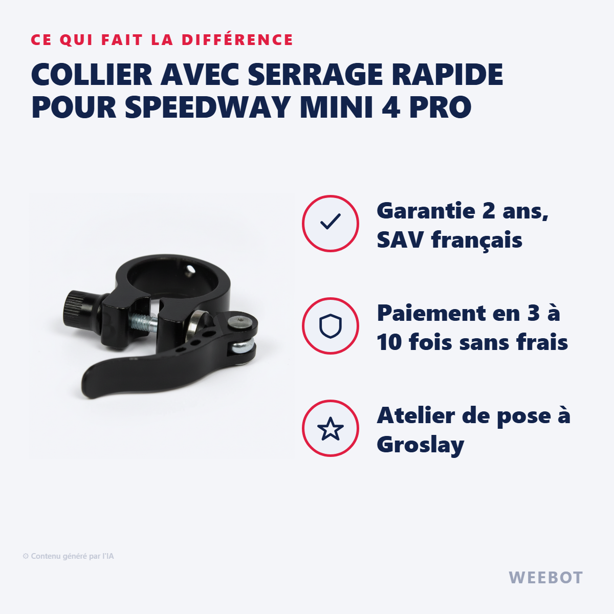 Collier avec Serrage Rapide pour Speedway Mini 4 Pro : les points forts