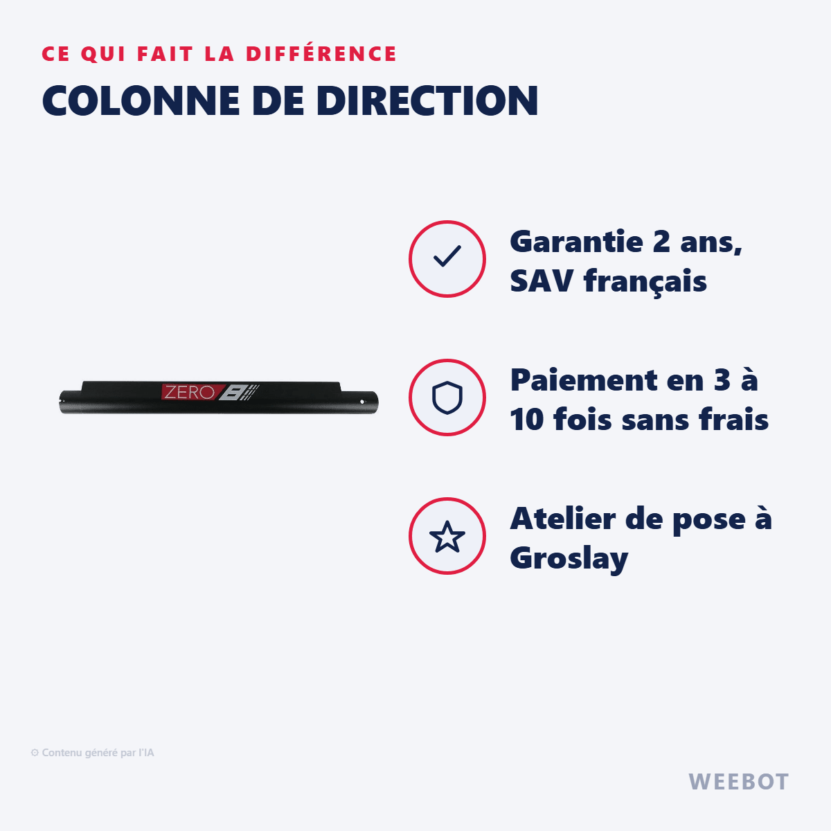 Colonne de Direction pour Trottinette Électrique Z8 - Weebot