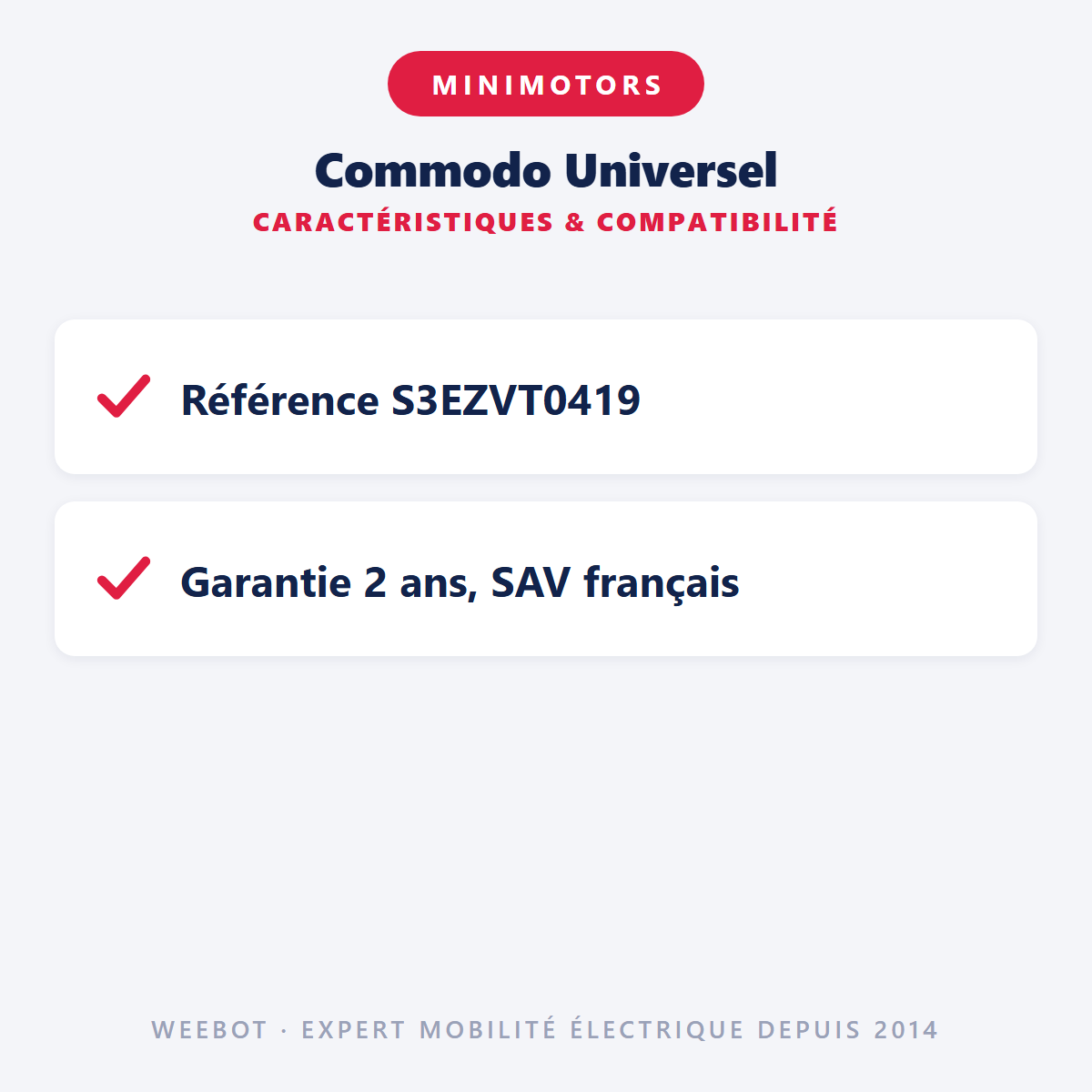 Commodo Universel : caractéristiques et compatibilité