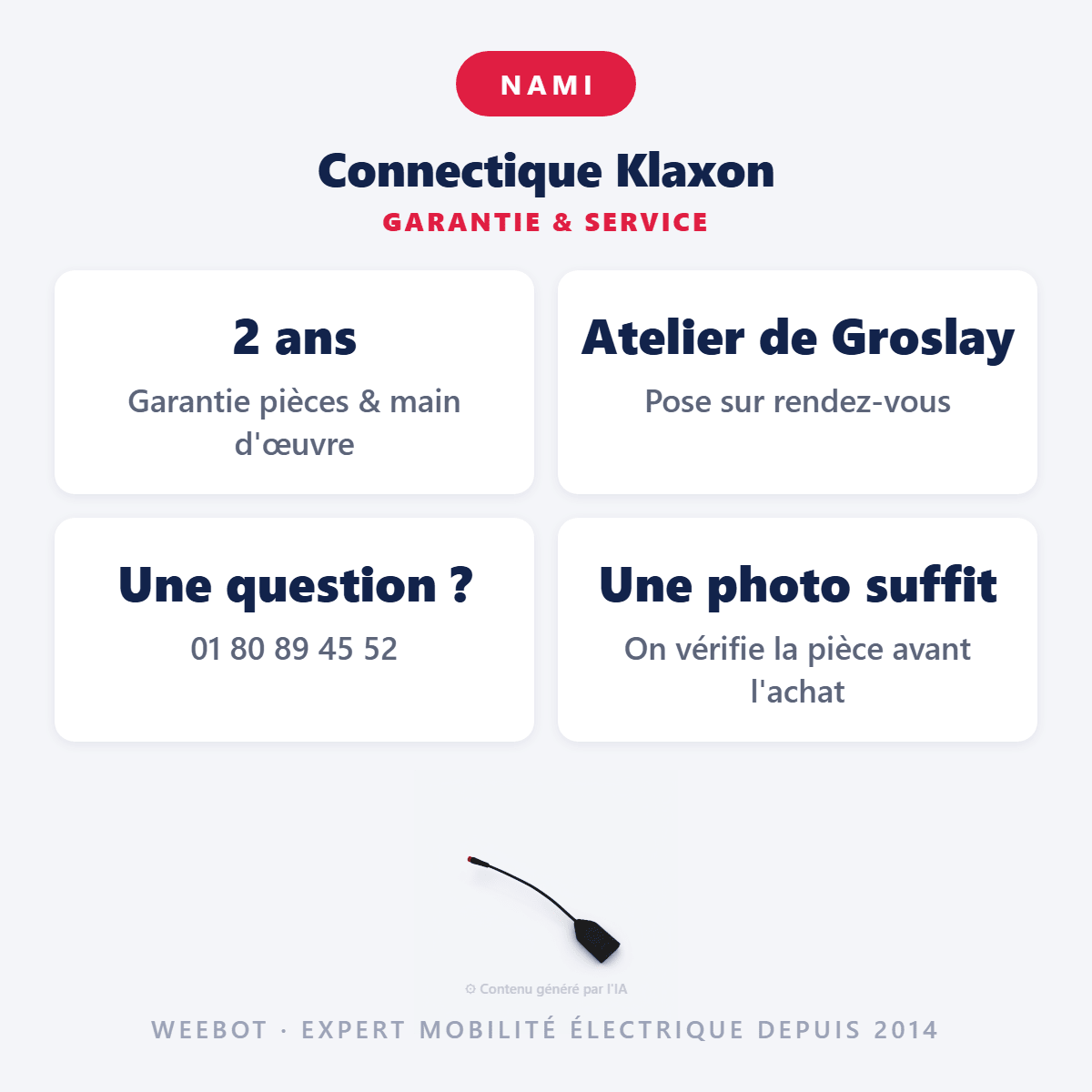 Connectique Klaxon pour Trottinette Électrique Nami Stellar - Weebot