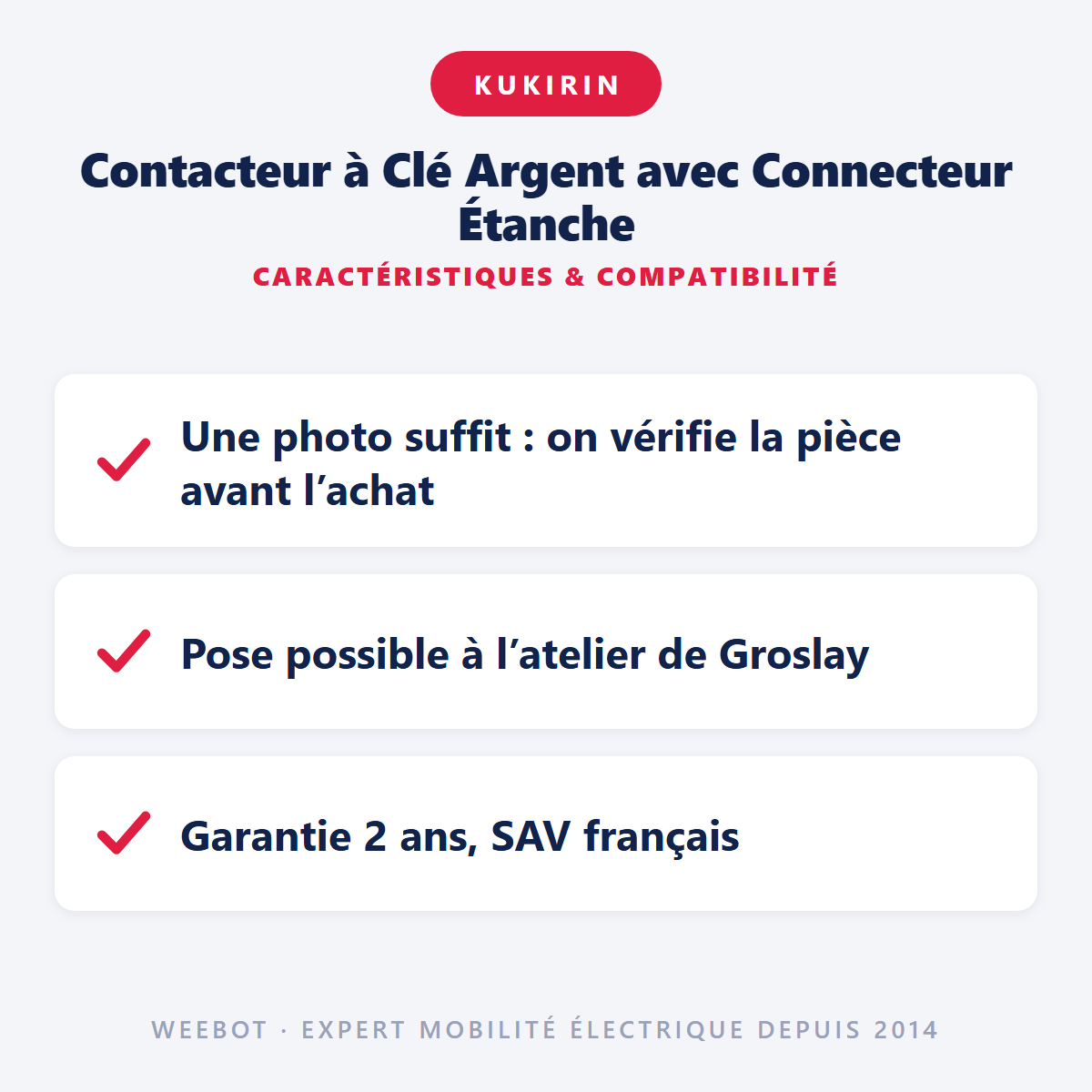 Contacteur à Clé Argent avec Connecteur Étanche : caractéristiques et compatibilité