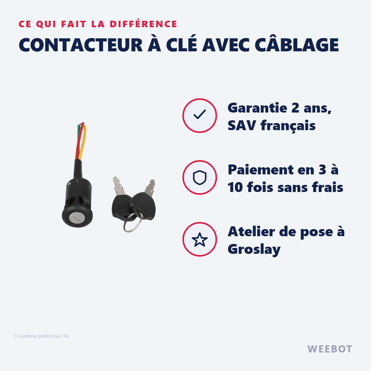 Contacteur à Clé avec Câblage : les points forts