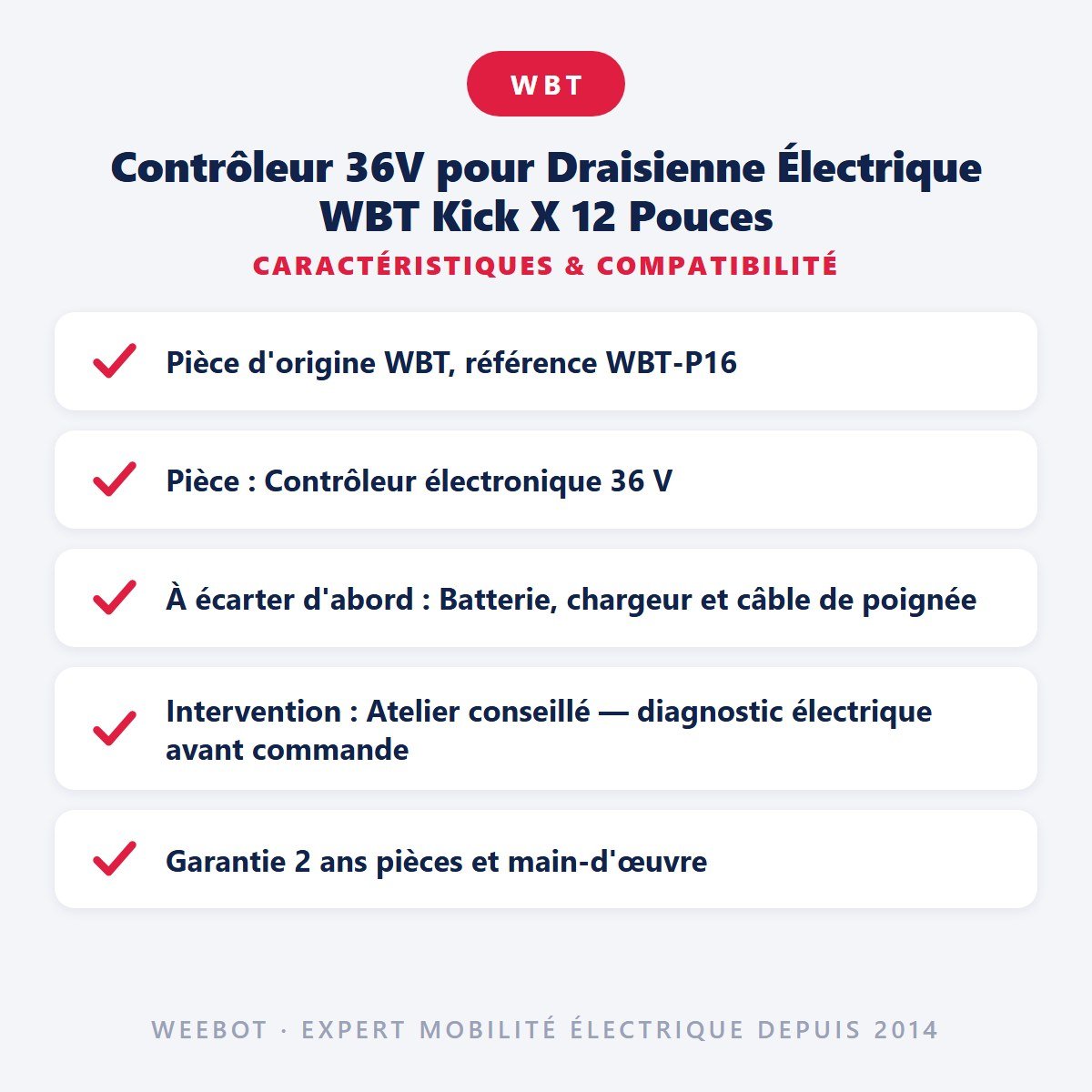 Contrôleur 36V pour Draisienne Électrique WBT Kick X 12 Pouces - Weebot