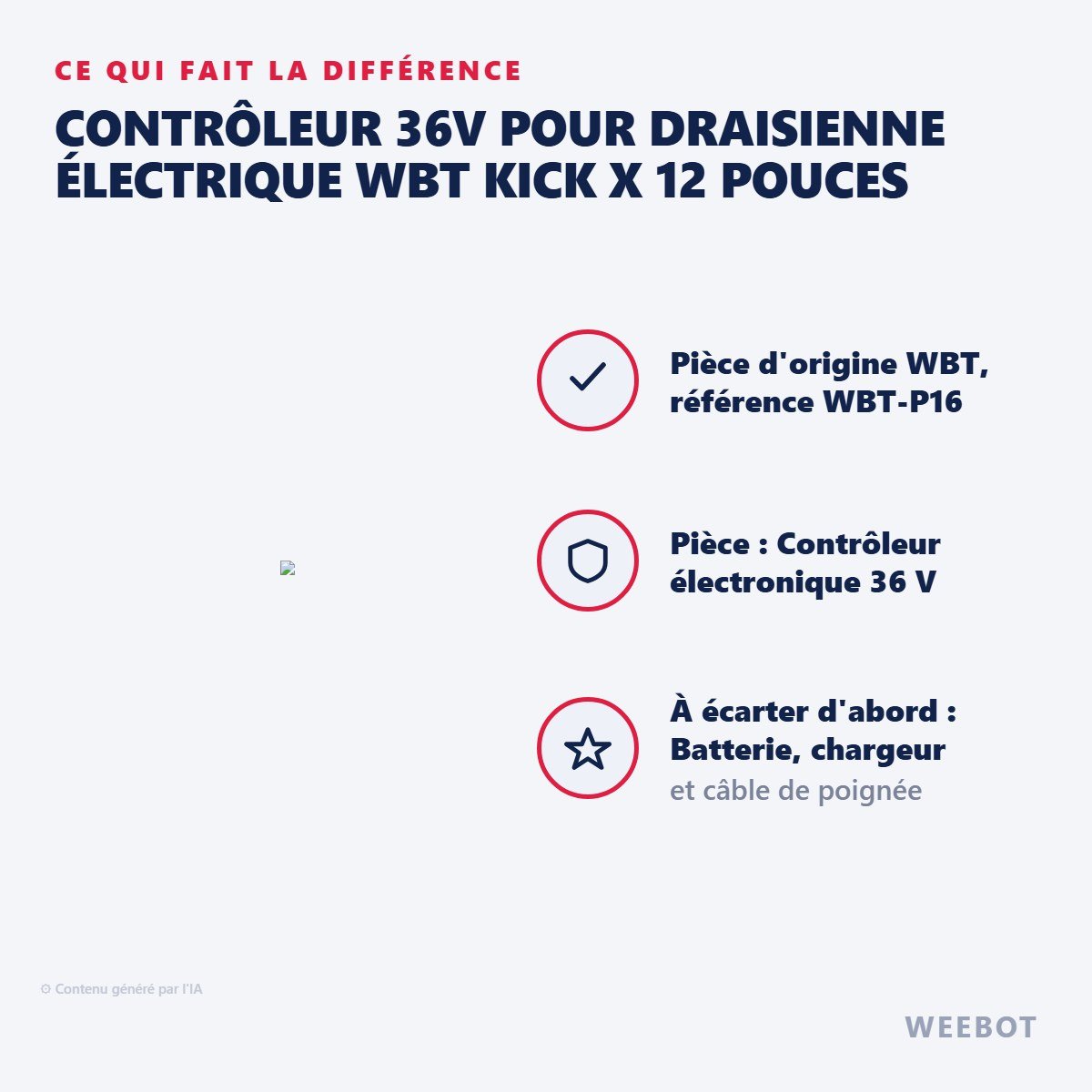 Contrôleur 36V pour Draisienne Électrique WBT Kick X 12 Pouces - Weebot