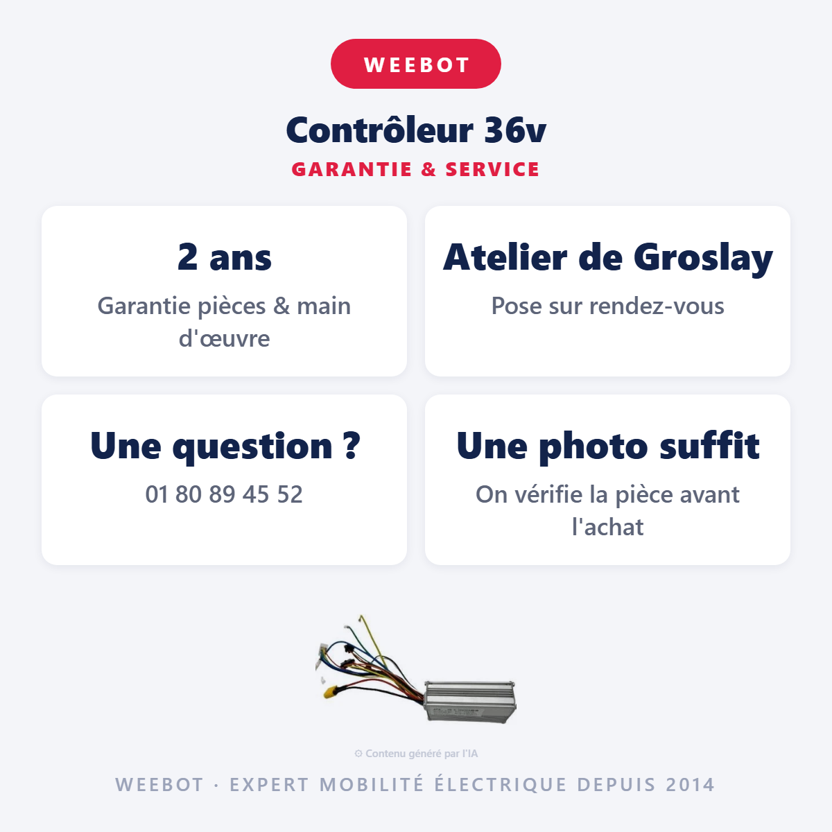 Contrôleur 36v : garantie 2 ans et service après-vente