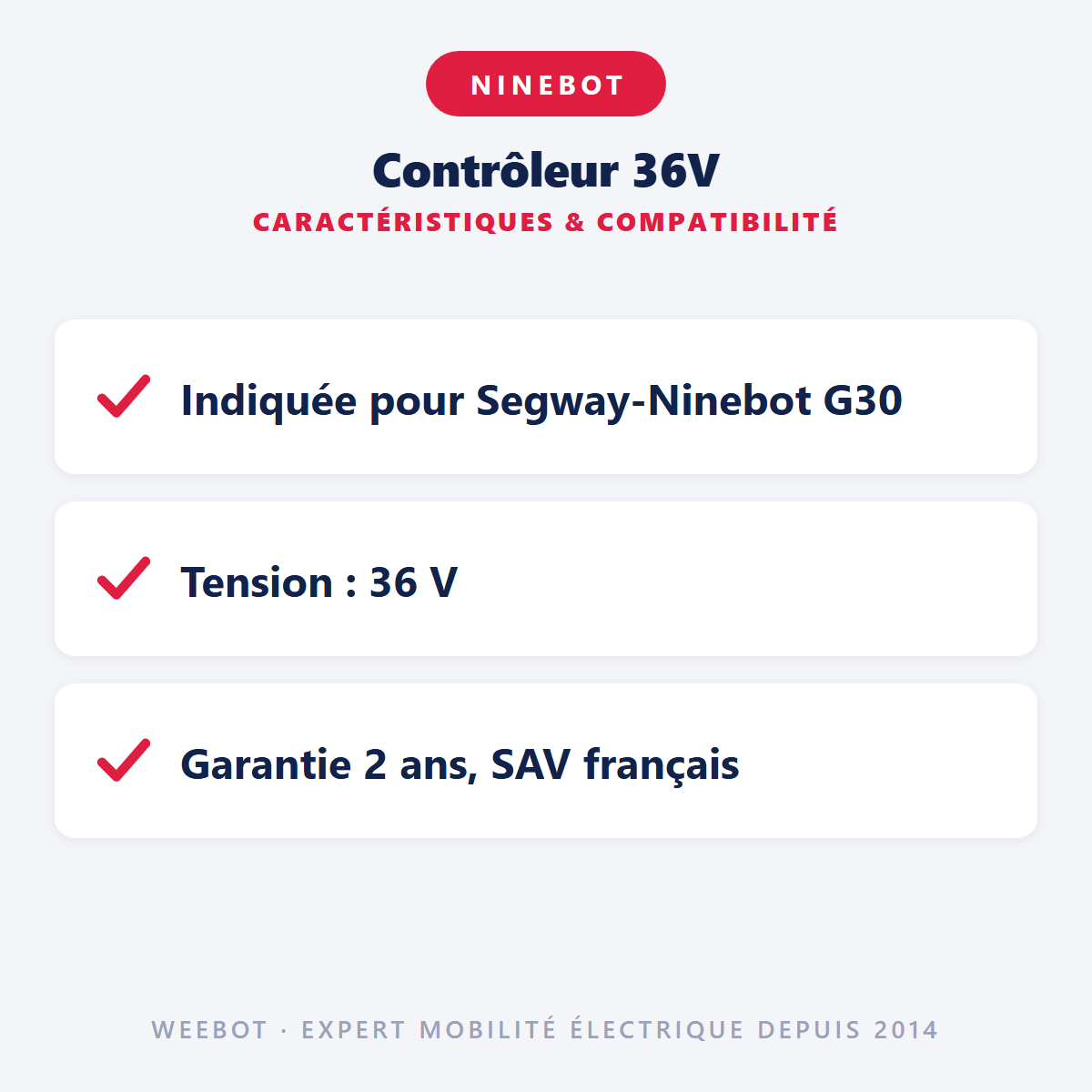 Contrôleur 36V pour Trottinette Electrique Ninebot G30 Max - Weebot