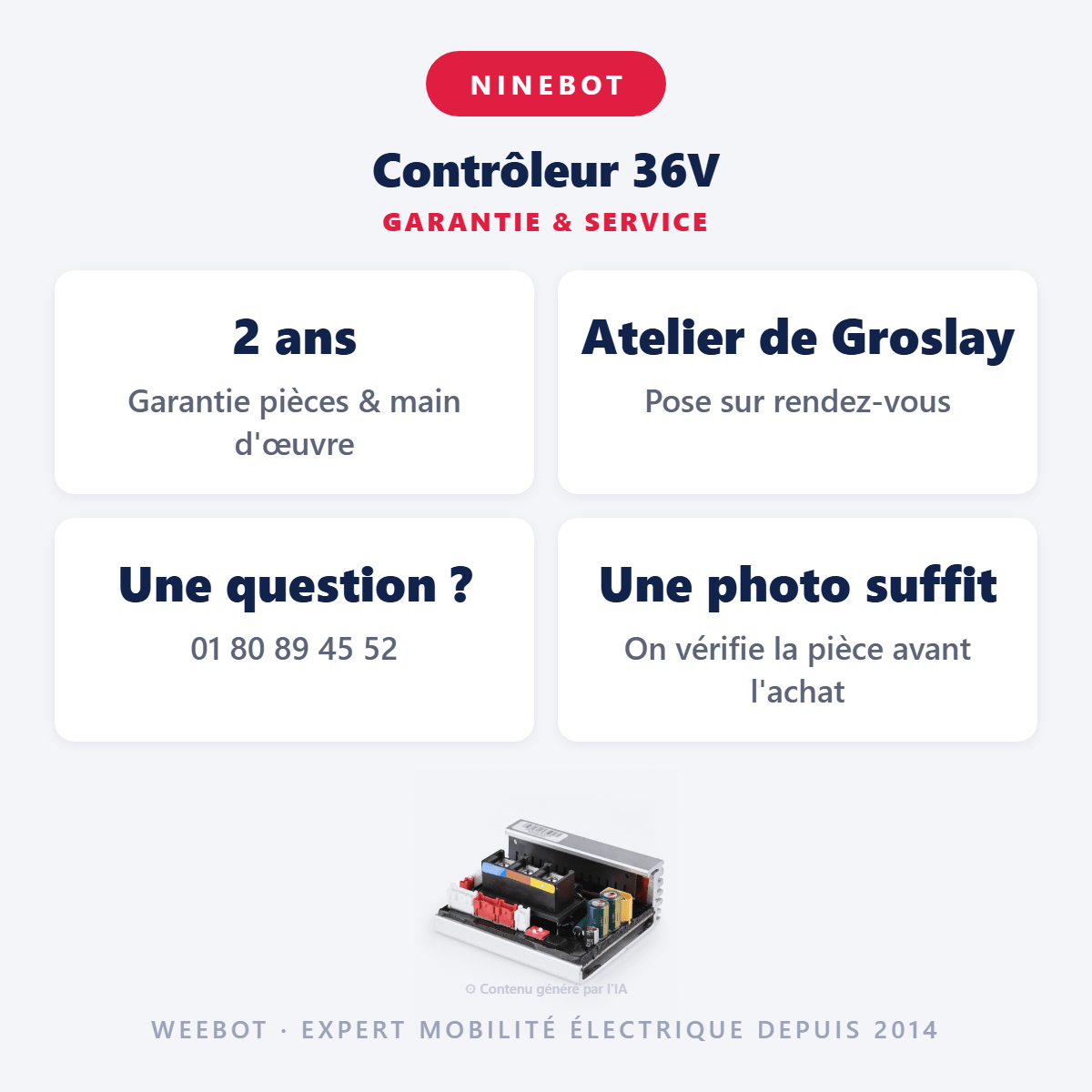 Contrôleur 36V pour Trottinette Electrique Ninebot G30 Max - Weebot