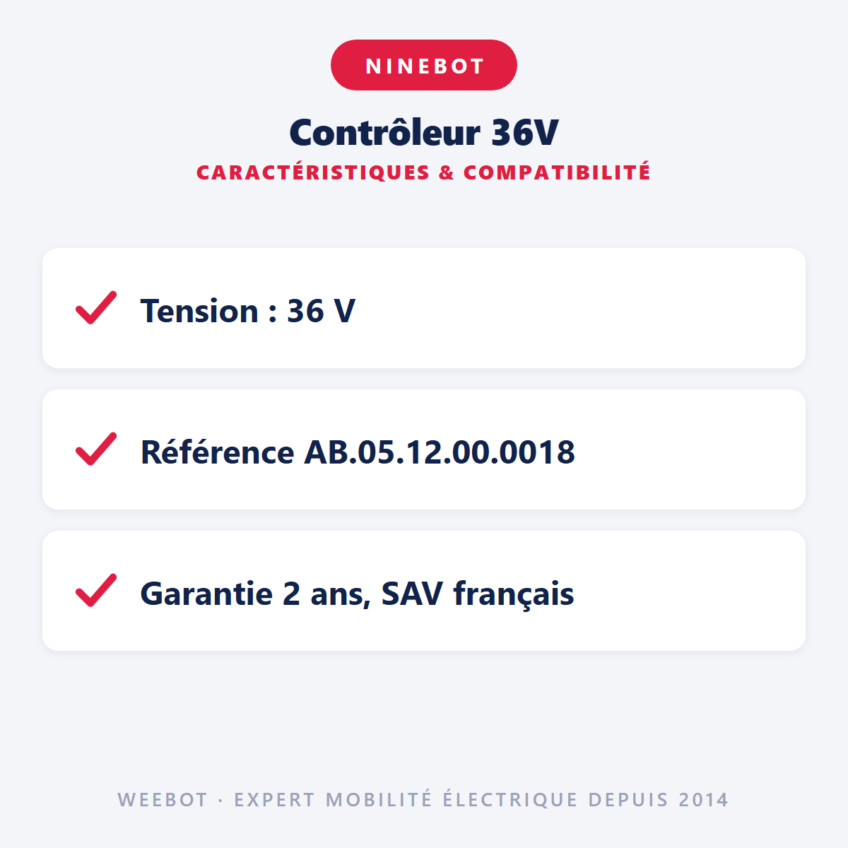 Contrôleur 36V pour Trottinette Electrique Ninebot Segway F2 - Weebot