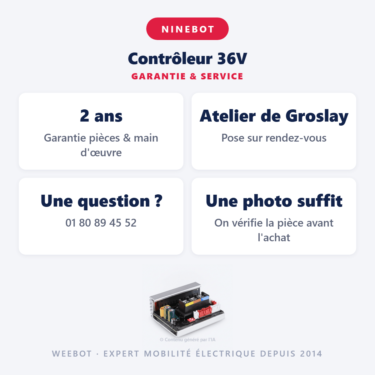 Contrôleur 36V pour Trottinette Electrique Ninebot Segway F2 - Weebot