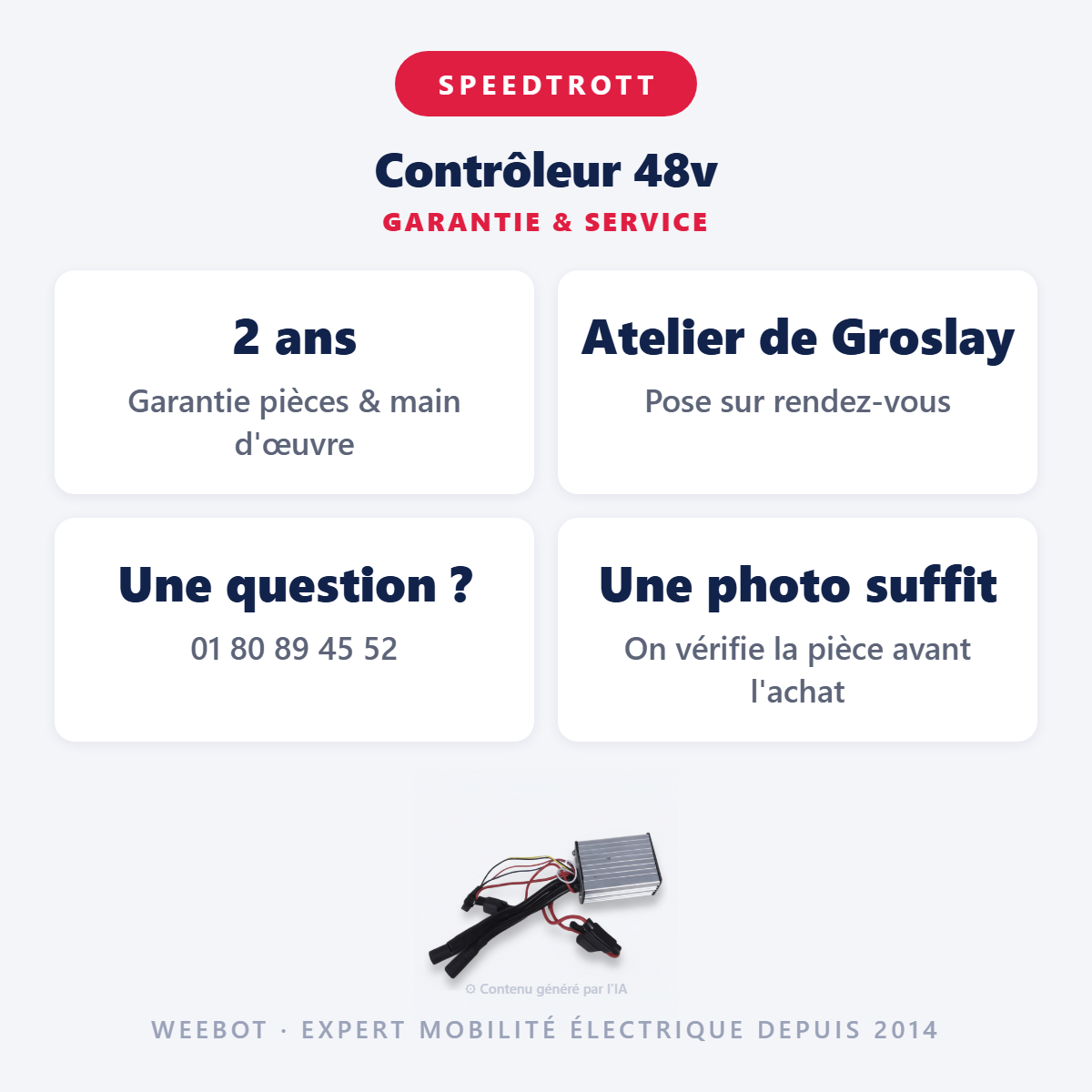 Contrôleur 48v : garantie 2 ans et service après-vente