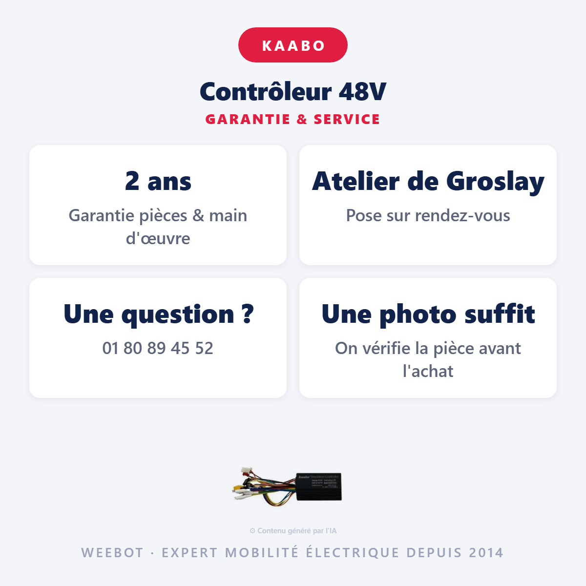 Contrôleur 48V : garantie 2 ans et service après-vente