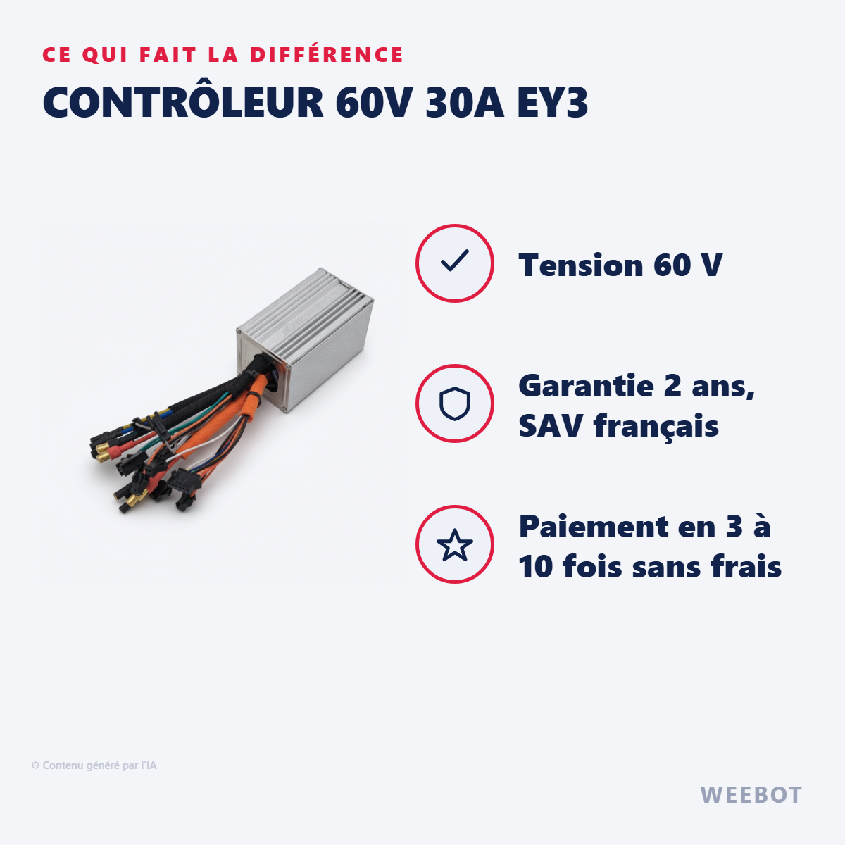 Contrôleur 60V 30A EY3 : les points forts