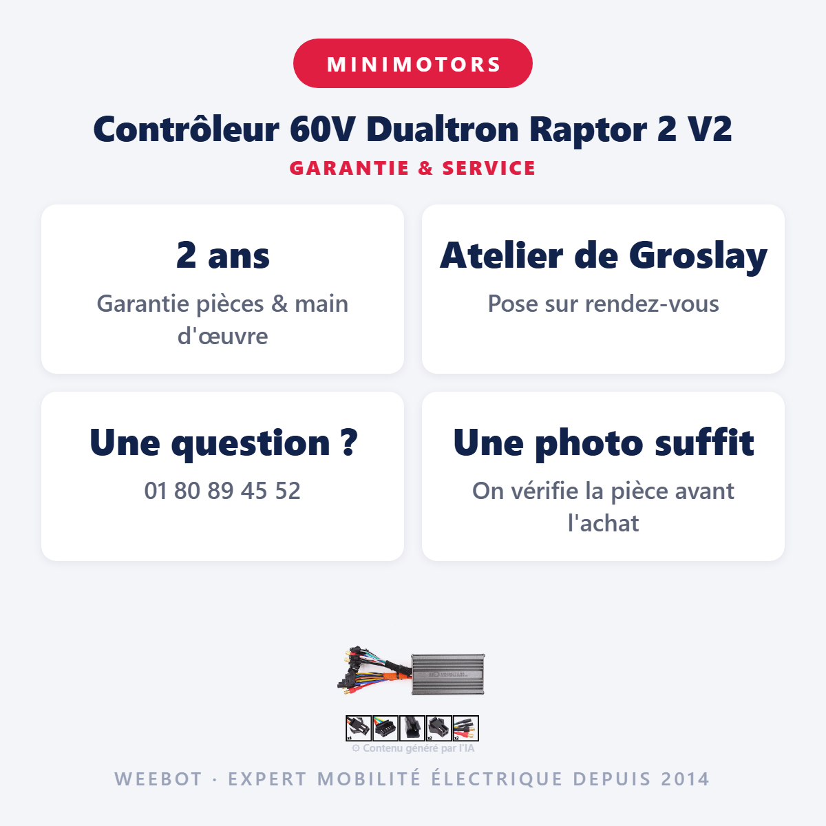 Contrôleur 60V Dualtron Raptor 2 V2 : garantie 2 ans et service après-vente
