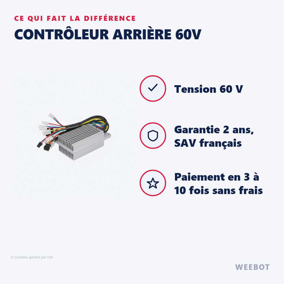 Contrôleur Arrière 60V : les points forts