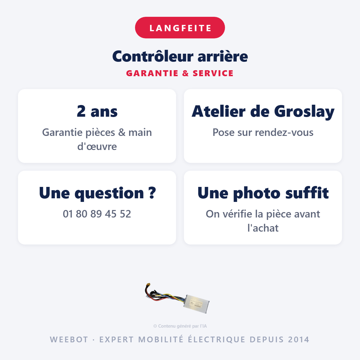 Contrôleur arrière pour Trottinette Électrique Langfeite Gt2 Mini - Weebot
