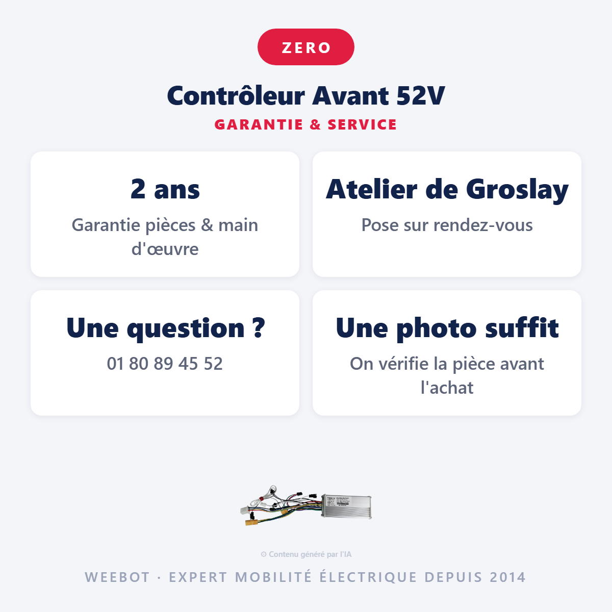 Contrôleur Avant 52V : garantie 2 ans et service après-vente